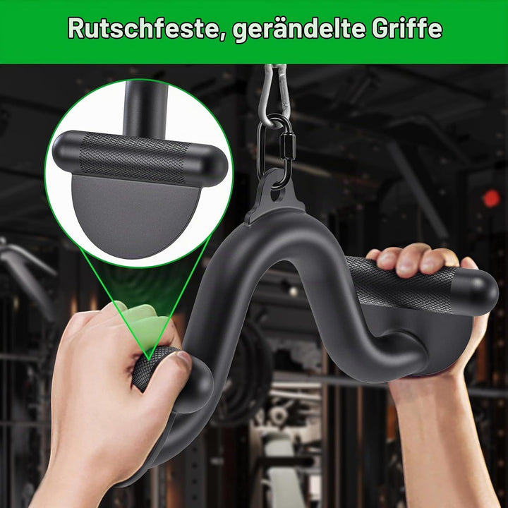 Kipika LAT Pull Down Bars Cable Machine Attachment, Rowing T-bar V-bar Set, Back Strength Training H