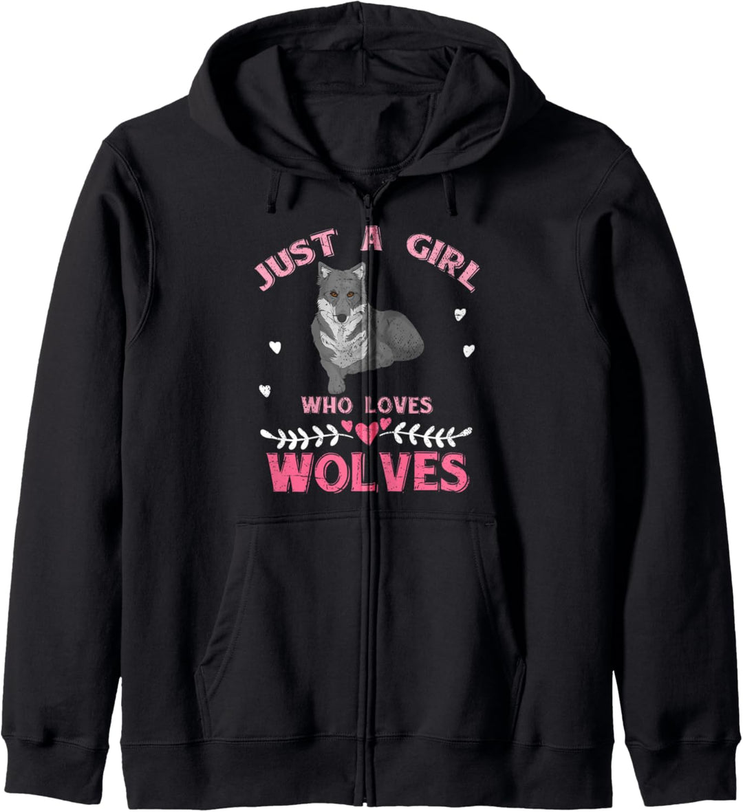 Nur ein Mädchen das Wölfe liebt Raubtier Wolf Kapuzenjacke