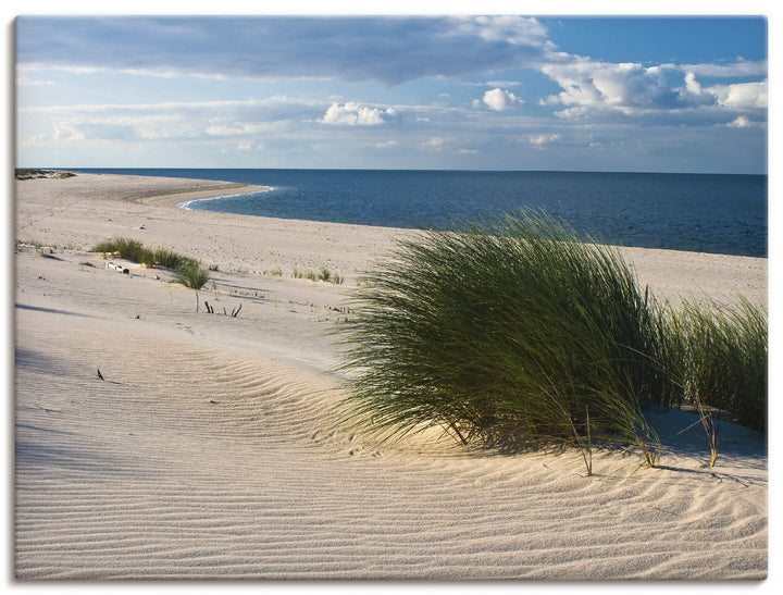 ARTland Leinwandbilder Wandbild Bild auf Leinwand 80x60 cm Strand Meer Düne Küste Gräser Nordsee Mar