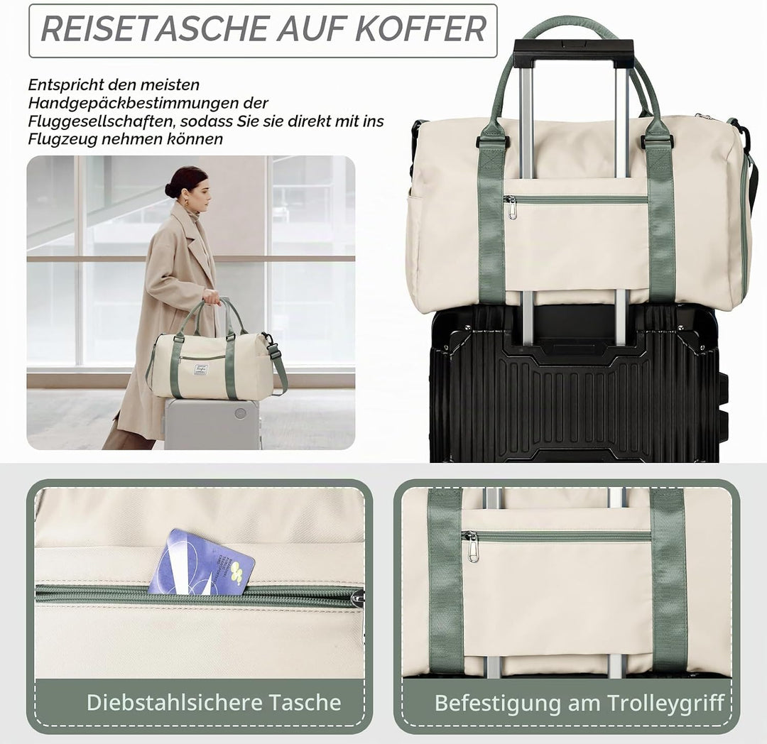 HYC00 Sport Duffel Bag Damen Sporttasche für Damen Herren mit Nassfach &amp; Schuhfach, Reisetasche Hand