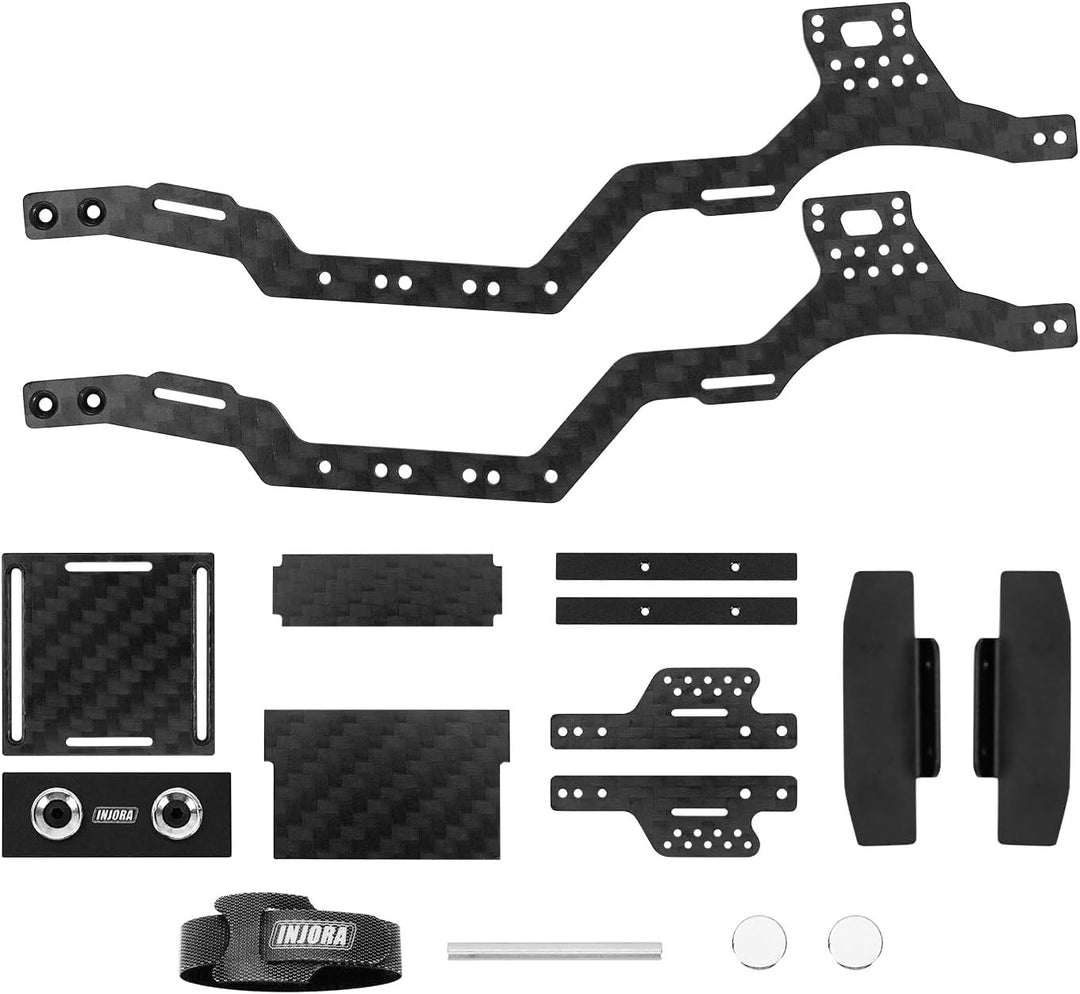 INJORA 35g Universal LCG Carbon Fiber Chassis Rahmen Kit für 1/24 Axial SCX24 C10 Wrangler Bronco De