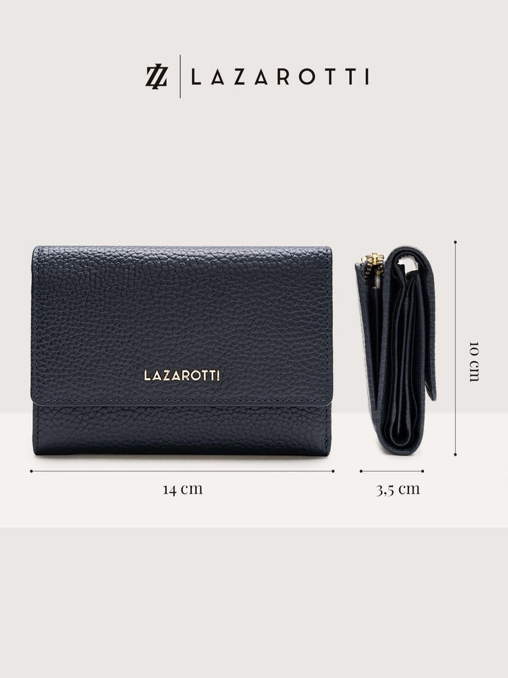 Lazarotti Bologna XL Leder Damen-Geldbörse | grosses Reissverschlussfach, 15 Kartenfächer, RFID-Schu