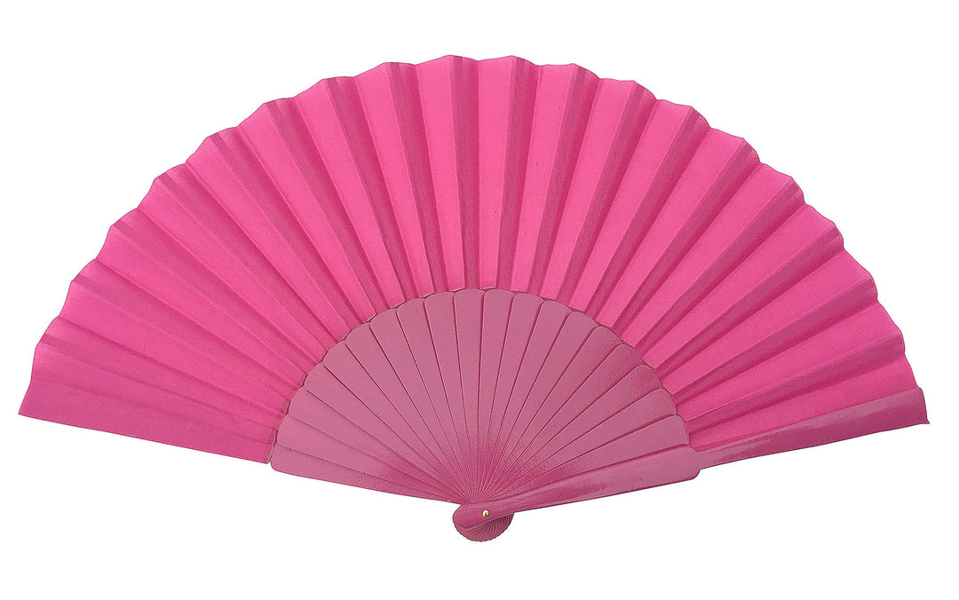 La Senorita Flamenco Fächer, Handfächer, Tanzfächer - Stoff und Holz XL dunkel rosa