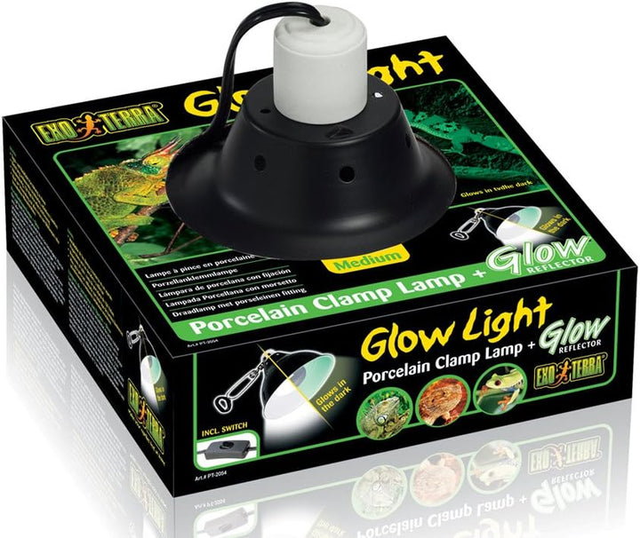 Exo Terra Glow Light, Porzellan-Klemmlampe und Leuchtreflektor, fuer Lampen bis 100W, Durchmesser 14