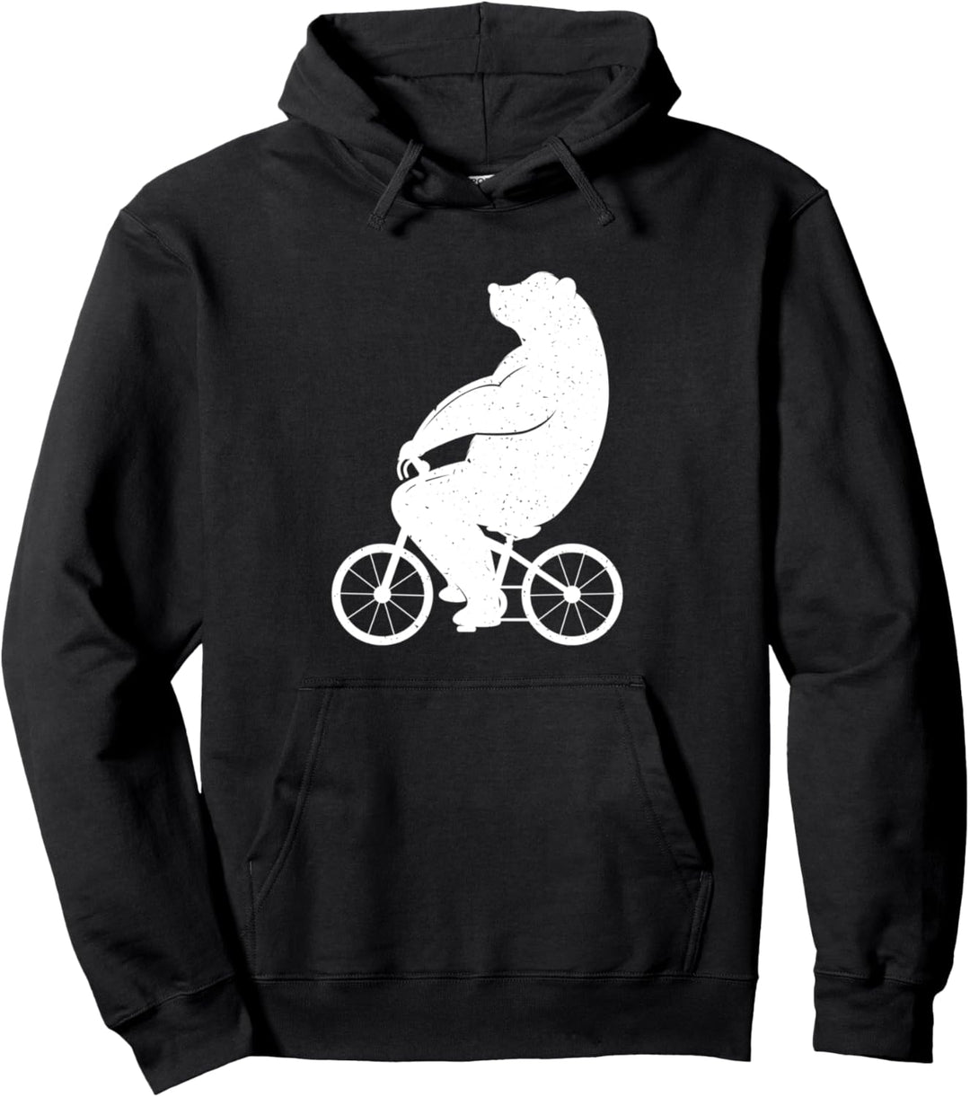 Bär auf Fahrrad Radfahrer Fahrrad Cycle Outfit Pullover Hoodie