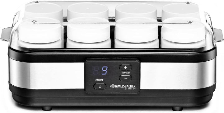 ROMMELSBACHER Joghurtbereiter JG 40 - für bis zu 1200 g Joghurt, LCD Display, 18 Stunden Zeitschaltu