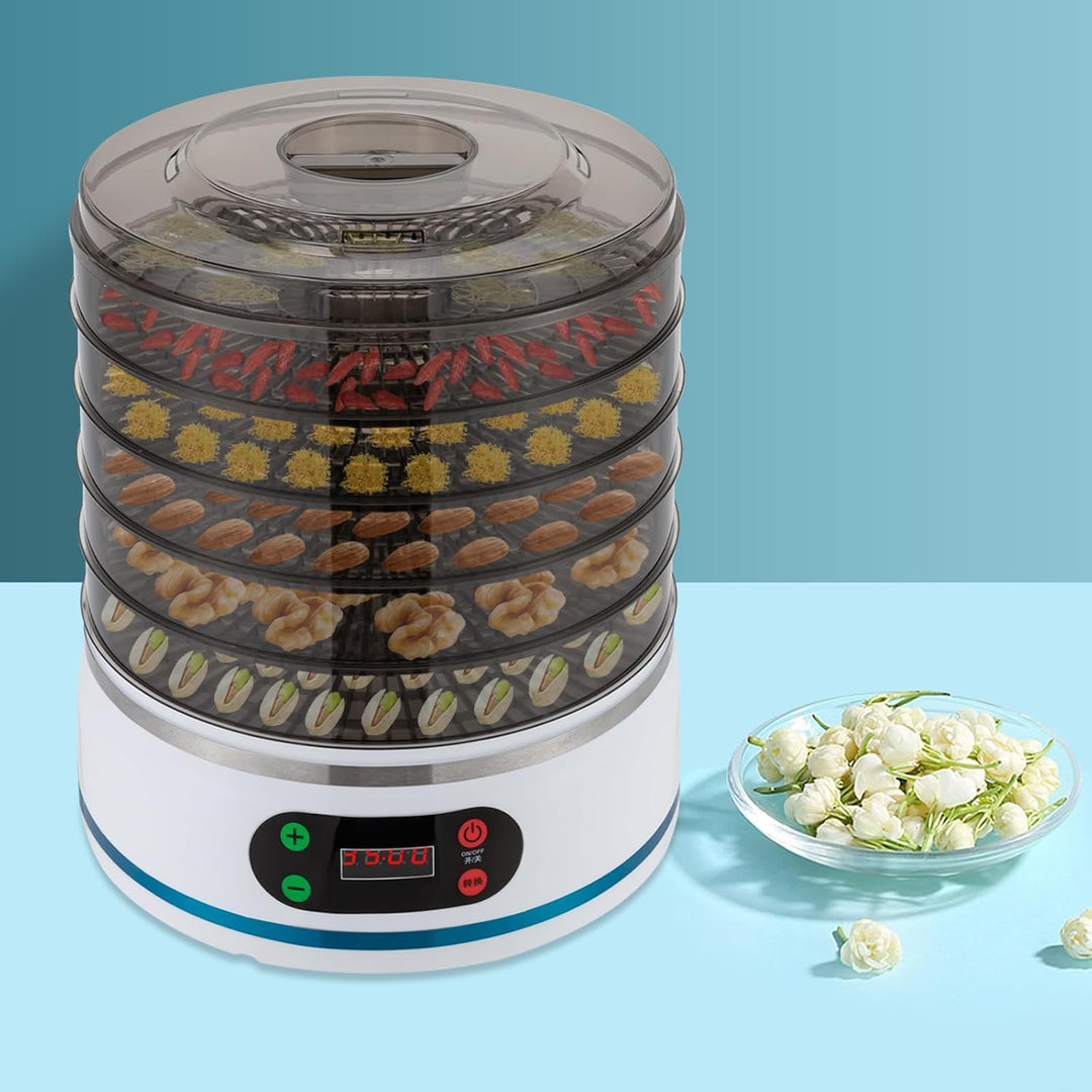 Dörrautomat 5 Etagen, 350W, 35-70°C Temperaturregelung &amp; 1-72h Timer, Berührungstasten, 40-50dB Leis
