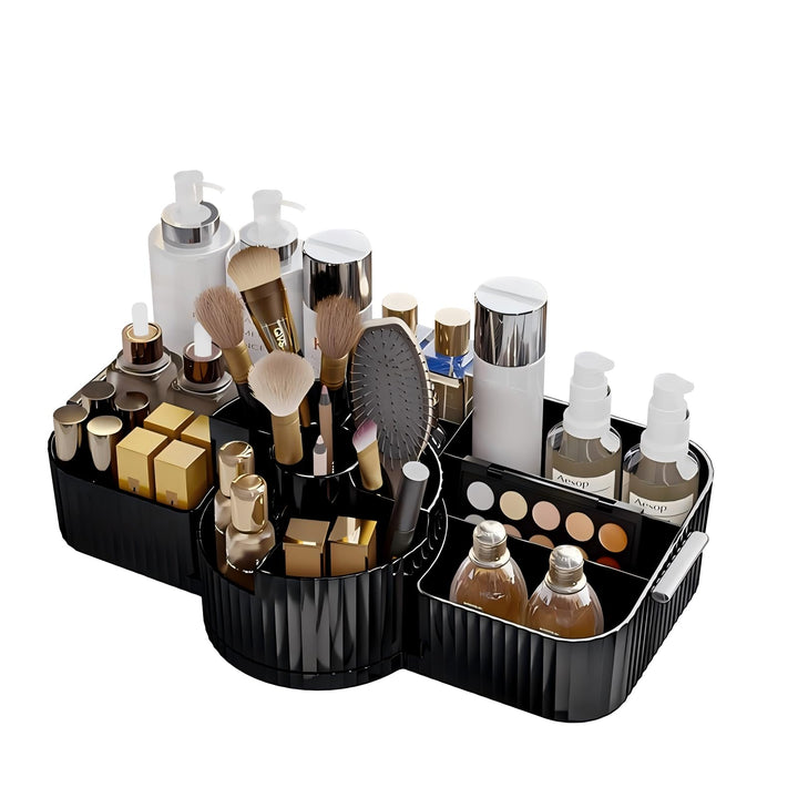 DASITON Make Up Organizer 360° Drehbar Pinsel Organizer, 2-in-1 Kosmetik Organizer mit Griff, Makeup