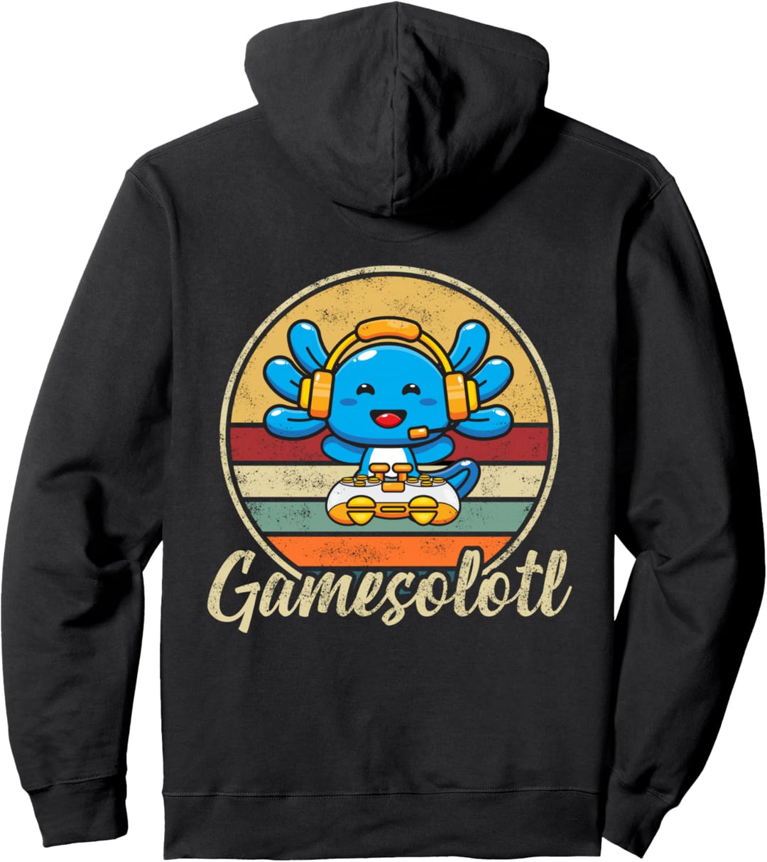 Gamesolotl Gamer Axolotl Video Spiele Fisch Gaming Kinder Pullover Hoodie