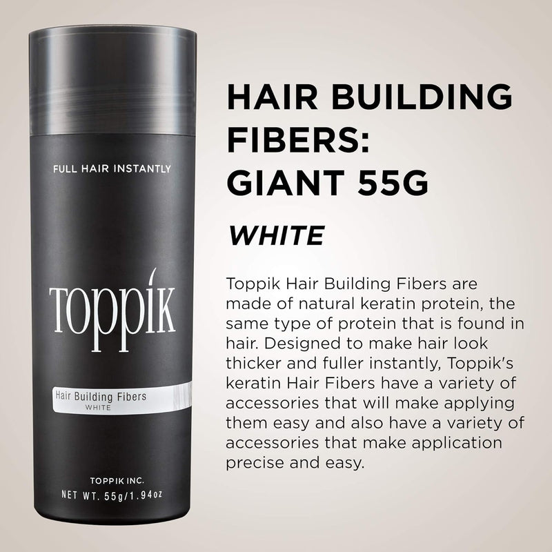 TOPPIK Hair Building Fibers white, 55 g Unparf miert 55 g (1er Pack), Unparf miert 55 g (1er Pack)