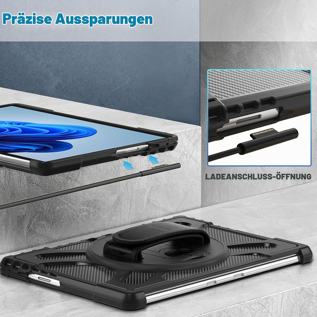 Fintie Hülle für Microsoft Surface Pro 11/10/ 9 (2024-2022) 13 Zoll, 360° Drehbare Ständer und Handg