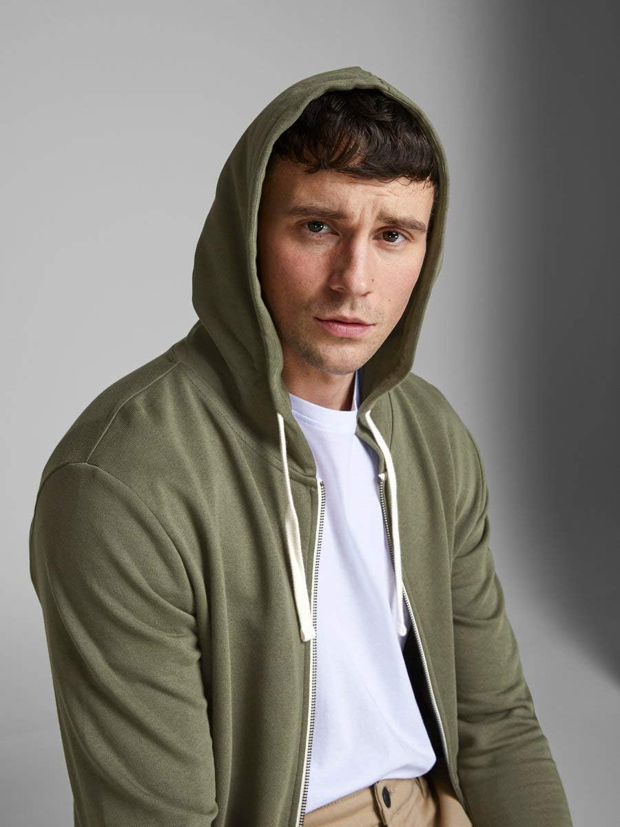JACK &amp; JONES Herren JJEHOLMEN Sweat Zip Hood S Grün (Olive Night Fit:reg Fit), S Gr&amp;