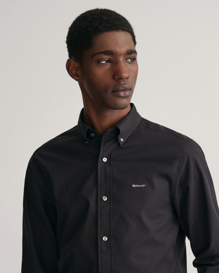 GANT Herren Slim Pinpoint Oxford Shirt Klassisches Hemd S Schwarz, S Schwarz