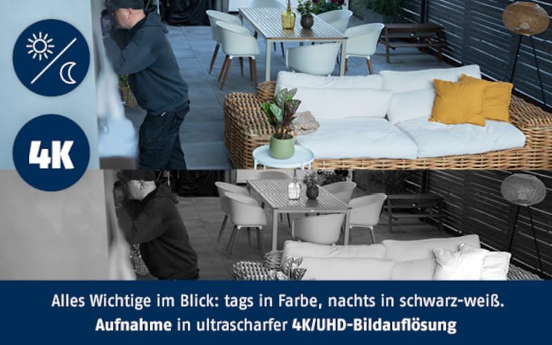 ABUS SmartLook Schwenken & Neigen Überwachungskamera mit Bewegungserkennung, Objekterkennung, 4K-Auf