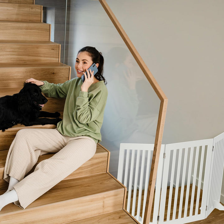 Relaxdays Absperrgitter, verstellbares Schutzgitter für Hunde, Kinder Absperrgitter, Kamin & Ofen, M