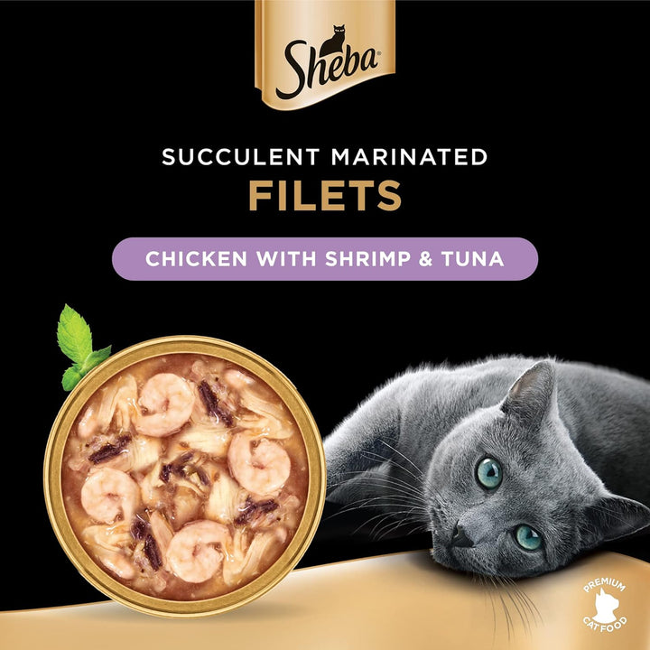 SHEBA® Schale Filets Huhn mit Garnelen 16 x 60g, Garnele