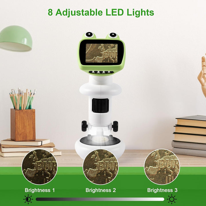 GuKKK Mikroskop für Kinder,2.0" IPS digitales Mikroskop 1000X Handheld Microscope 1080P HD Taschenmi