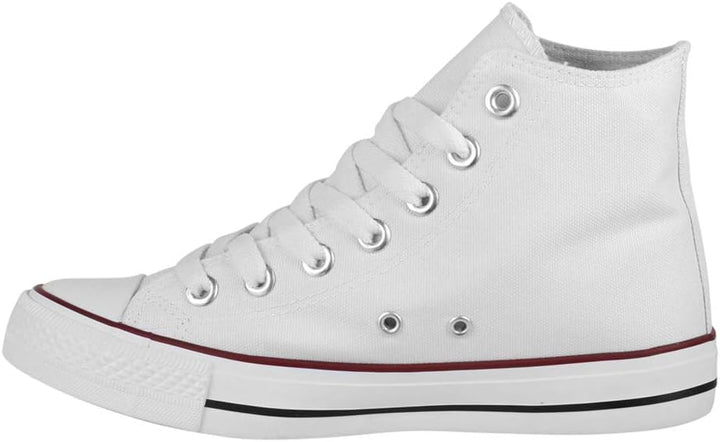 Elara Unisex Sneaker Sportschuhe High Top Turnschuh Chunkyrayan 36 EU Weiss Basic, 36 EU Weiss Basic