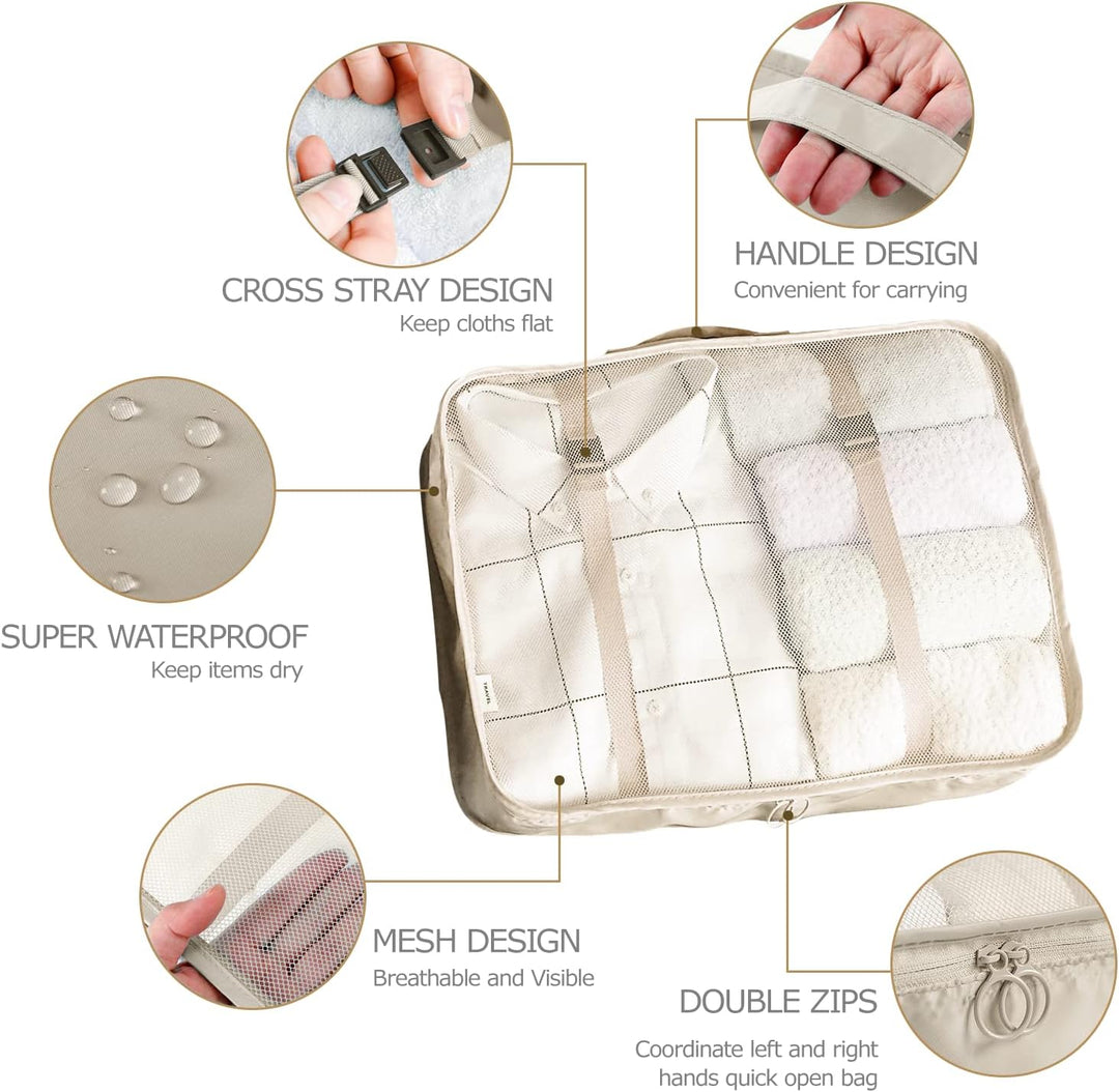 BillyBath Koffer Organizer set, Packing Cubes Kleidertaschen Schuhbeutel Reiseorganizer Packwürfel K