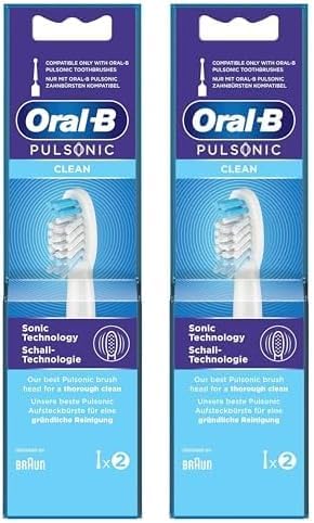 Oral-B Pulsonic Clean Aufsteckbürsten für Schallzahnbürsten, Zahnbürstenaufsatz für Oral-B Schallzah