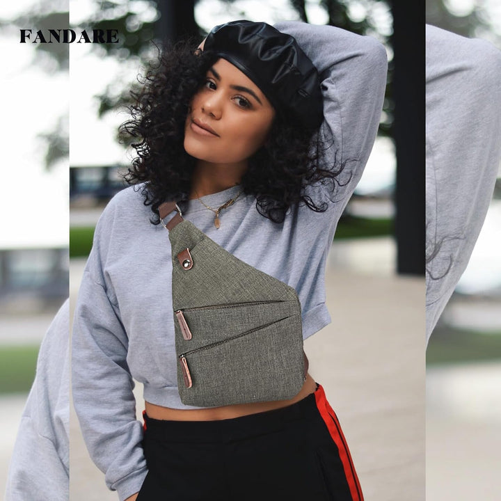 FANDARE New Sling Bag Umhängetasche Crossbody Bag Sport Party Reisen tragbar Umhängetasche Anti Thef