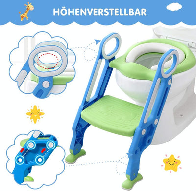 Toilettensitz Kinder mit Treppe, Toilettenaufsatz für Kinder mit Treppe Toilettentrainer Aufsatz Toi