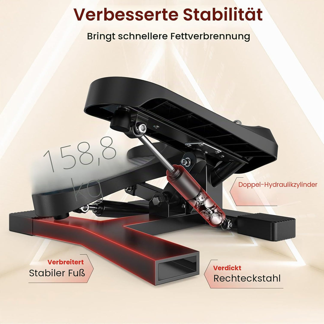 FLYBIRD Treppenstepper für Übungen, Pro Twist Stepper Maschine mit Widerstandsband, 158,8 kg Gewicht
