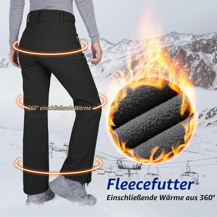 33,000ft Damen Skihose Outdoorhose Wasserdicht Winddichte Softshellhose Warme Gefütterte Trekkinghos