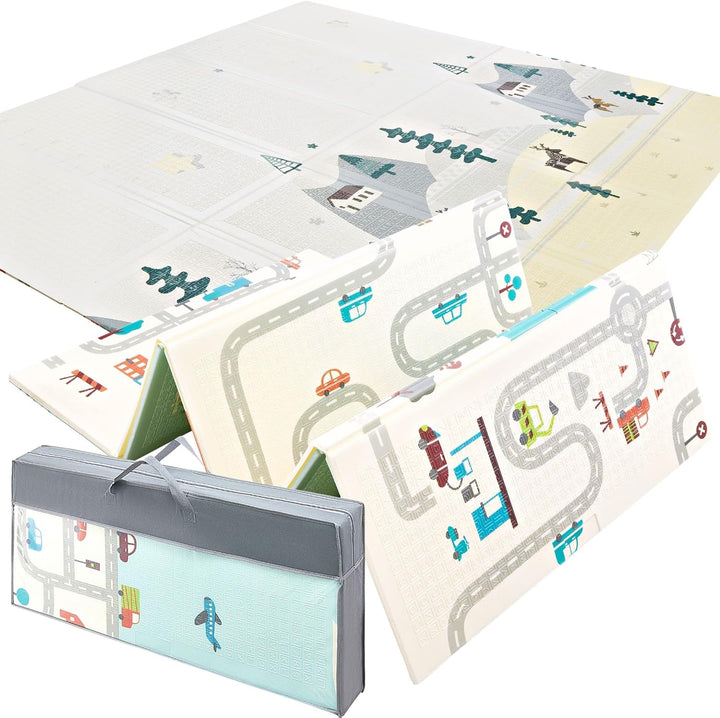 Mamabrum Baby Spiel Matte Spielmatte, 200 x 180 x 1.0 cm, Faltbare Schaumstoffmatte Krabbelmatte Was