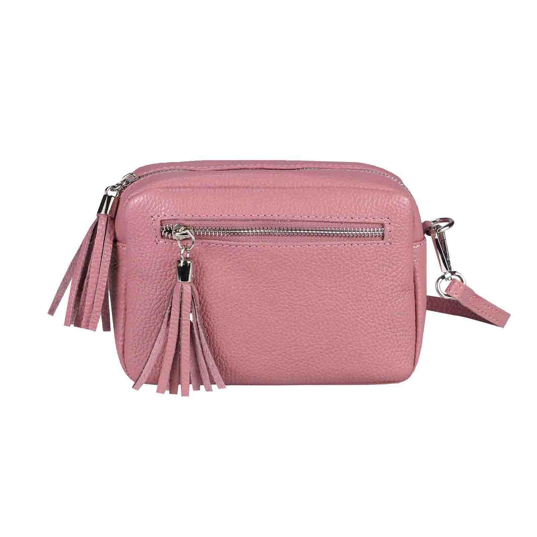 ITALYSHOP24COM OBC Made in Italy DAMEN LEDER TASCHE Umhängetasche Schultertasche Beuteltasche Cross-