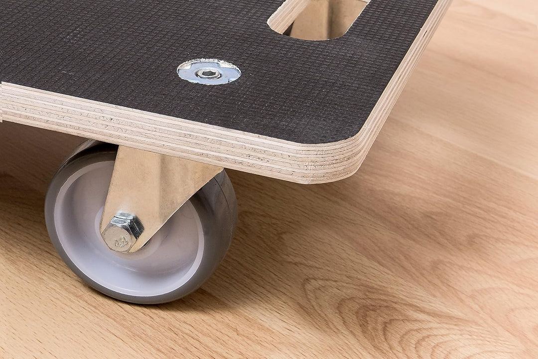 Metafranc Transportroller 590 x 290 mm - 200 kg Tragkraft - Siebdruckplatte - PU-Räder / Möbelroller
