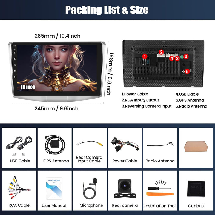 CAMECHO 4+64G Android 15 Navi Autoradio für VW Magotan/CC Passat B7 B6 2010-2014 mit Rückfahrkamera,