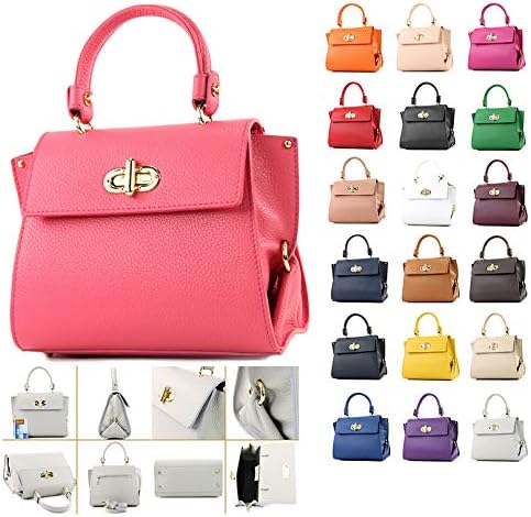 modamoda de - T182 - ital. Damen Henkeltasche Klein Leder Telegrau, Telegrau