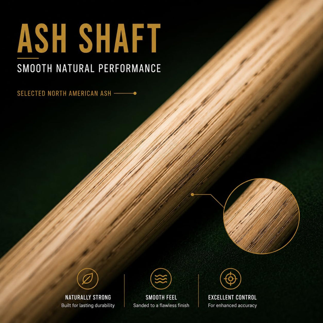 BCE 2 Piece Ash Snooker/Pool Cue - 145cm with 9.5mm Tip