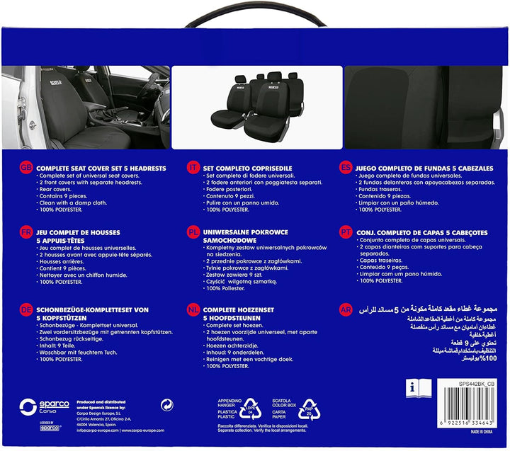 Sparco SPORTABZEICHEN-Set SCHWARZ, SPCS442BK SPORT SCHWARZ, SPORT SCHWARZ