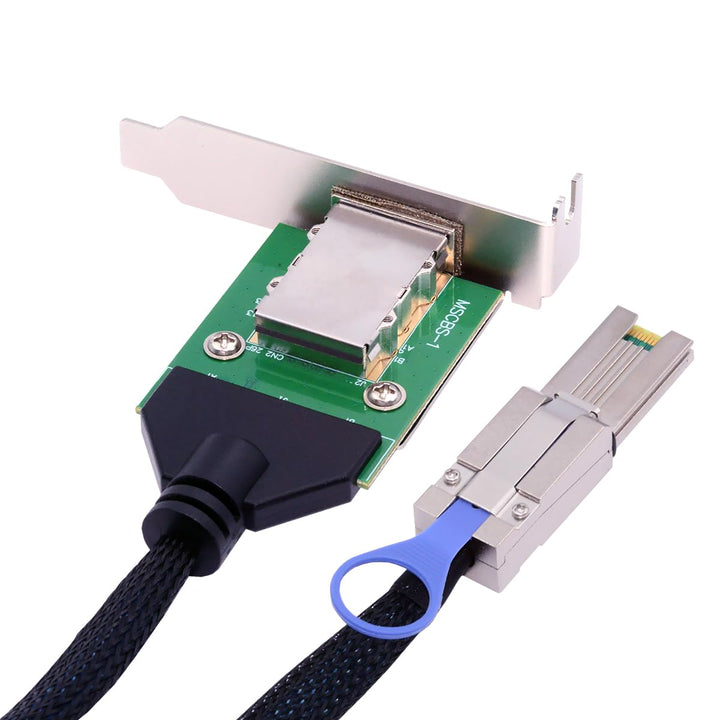 cablecc Mini SAS SFF-8088 Stecker auf SFF-8088 Buchse, externes Kabel, PCBA mit Low-Profile-Halterun