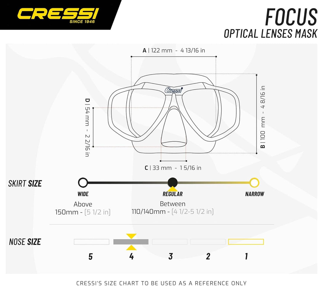 Cressi Focus - Schnorchelmaske, Einstellbar Schnorchelset Erwachsene, Taucherbrille Kinder und Tauch