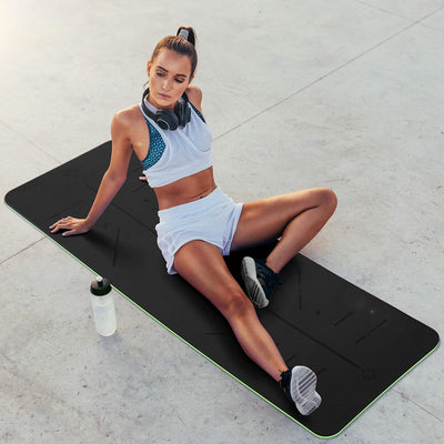 KESSER® Gymnastikmatte mit Tragegurt rutschfest TPE Yogamatte Gepolstert & rutschfest Fitnessmatte,