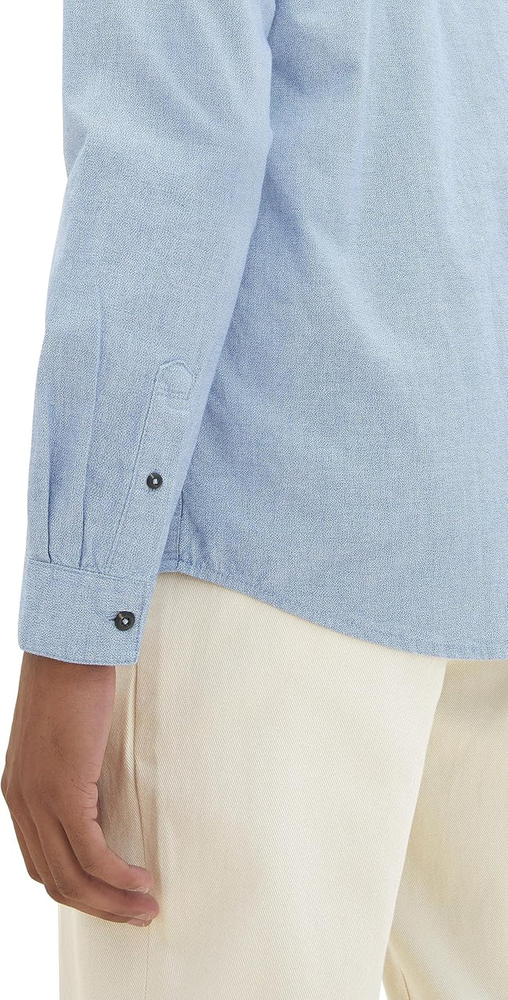 TOM TAILOR Herren Hemd M 33859 - Hockey Blue Offwhite Structure, M 33859 - Hockey Blue Offwhite Stru