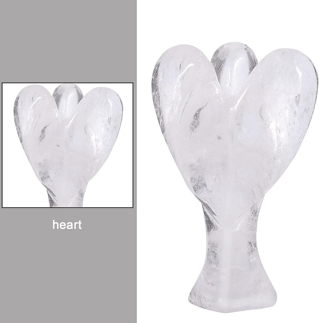 Nupuyai 7.3cm Bergkristall Edelstein Engel Figur Stein Schutzengel Figur Deko Jade Taschenengel Glüc