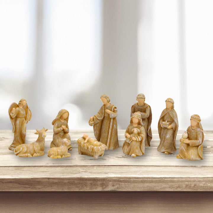 CAKEEYUM Krippe Set Nativitäts Weihnachtskrippe Set Krippe Szene