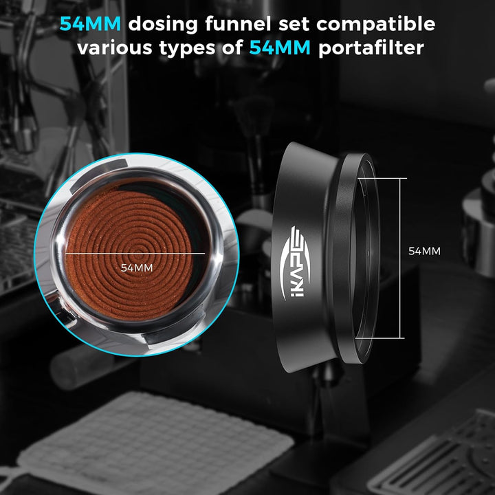 IKAPE 54mm Espresso Dosiertrichter, Magnetischer Dosiertrichter mit 8 Magneten, Espresso Zubehör Kaf