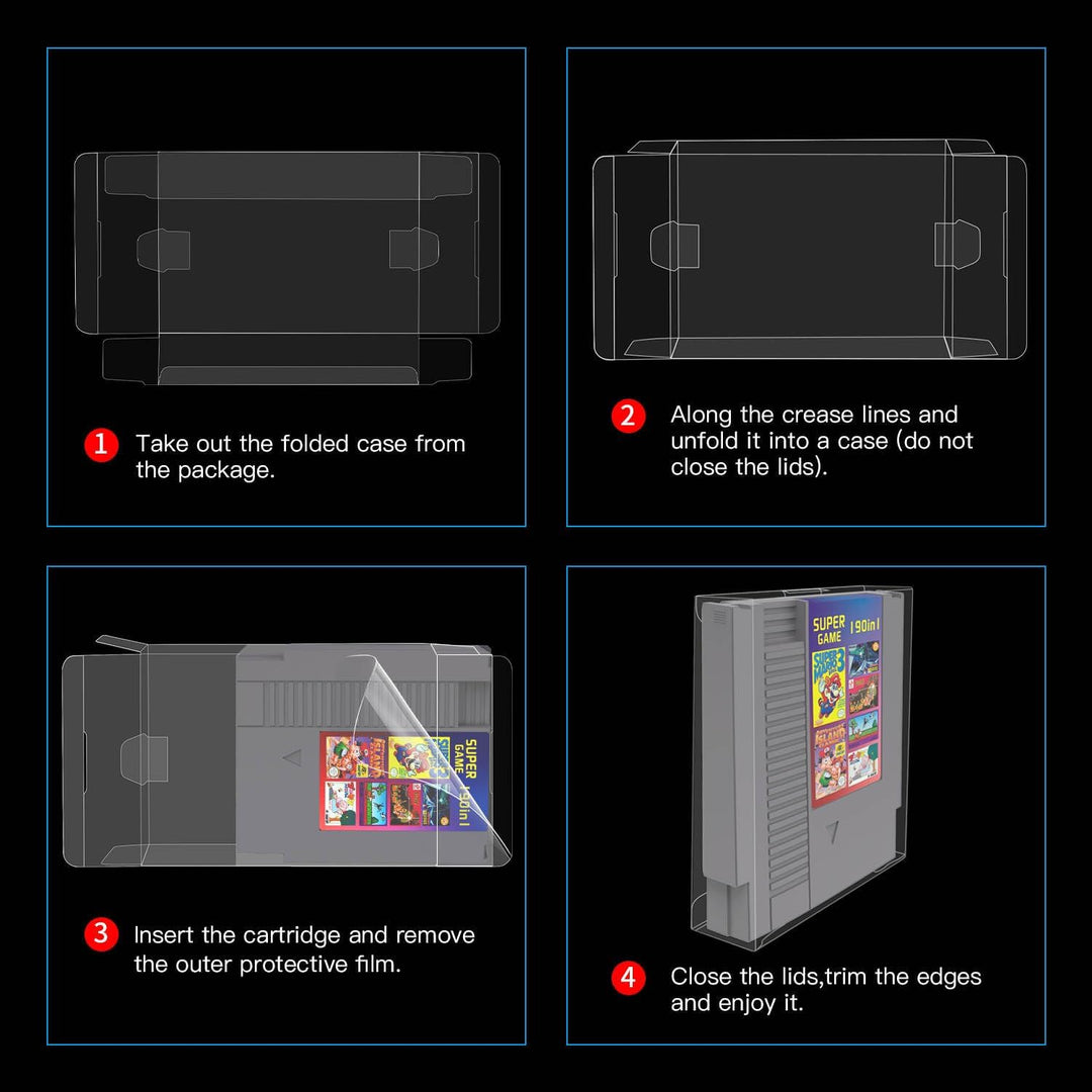 Link-e : 10 X Transparente Kunststoff Schutzhulle Kompatibel mit Nintendo NES Spielkassette