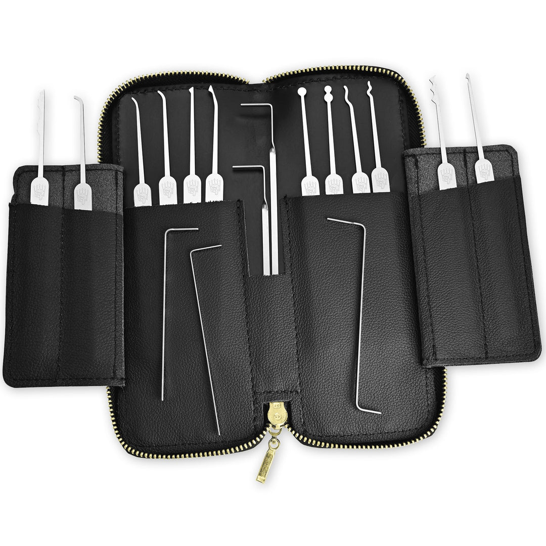 MULTIPICK ELITE 17 Profi Dietrich Set - [17 Teile inkl. Lederetui] Made in Germany - Lockpick Tool,