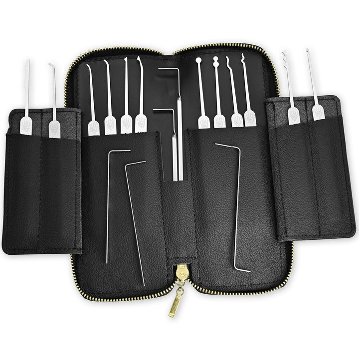 MULTIPICK ELITE 17 Profi Dietrich Set - [17 Teile inkl. Lederetui] Made in Germany - Lockpick Tool,