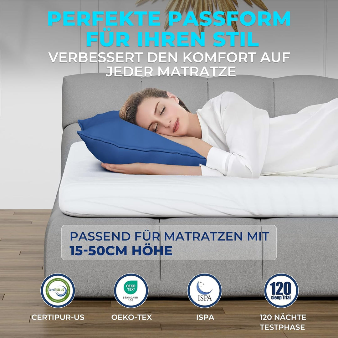 Matratzen Topper 180x200cm Memory Foam - CloudÉtoile Bequeme Matratzentopper 5cm Visco-Schaum Ergono