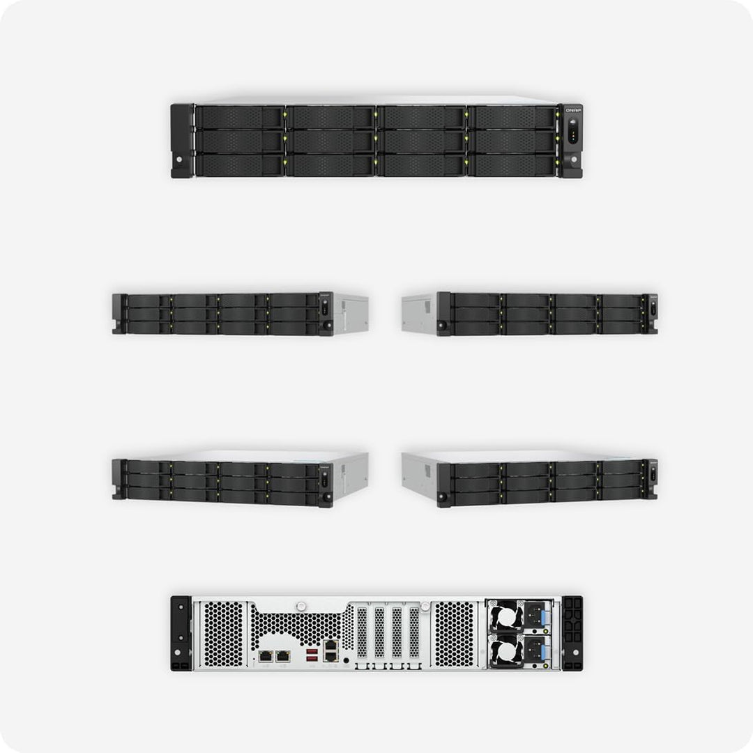 QNAP TS-h1277AXU-RP-R5-16G | 12-Bay 3,5"/2,5"-inch SATA, Ryzen Pro CPU, 2 x 2.5 GbE + 2 x 10GbE Base