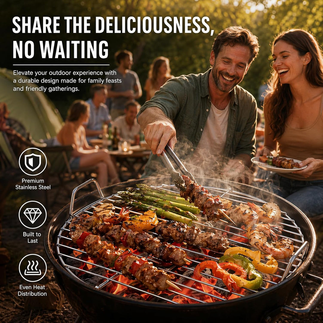 FARYODI Grillrost Ø35cm aus Edelstahl Rund, rostfreies Grillgitter für Kugelgrill, langlebig geschwe