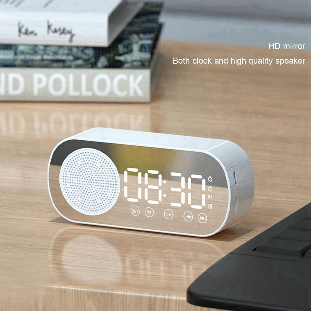 Fockety Digitaler Wecker, HiFi-FM-Radio, Wiederaufladbarer USB-Bluetooth 5.0-Lautsprecher, Kleine Uh