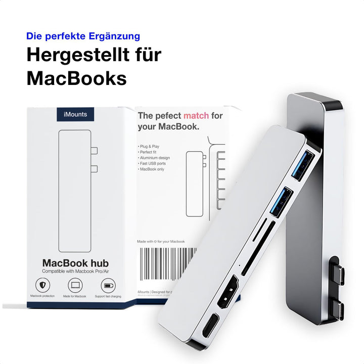 USB C Hub Silber – HDMI, Thunderbolt, USB 3.0 & SD-Kartenleser Adapter für MacBook Air/Pro M2/M3/M4/